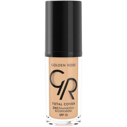 GOLDEN ROSE 2IN1 TOTAL COVER FOUNDATION & CONCEALER SPF15 11 NUDE