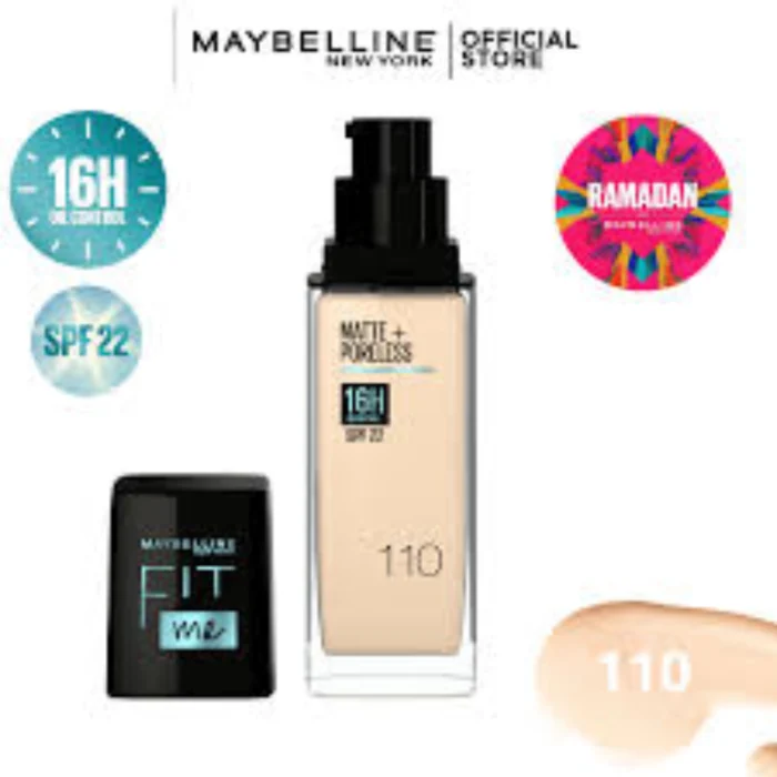 MAYBELLINE FIT ME MATTE + PORELESS FOND DE TEINT LIQUIDE SPF22 REF 110 – Image 1