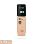 MAYBELLINE FIT ME MATTE + PORELESS FOND DE TEINT LIQUIDE SPF22 REF 136