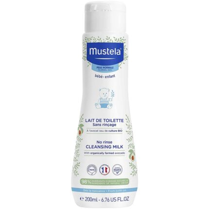 MUSTELA BÉBÉ LAIT DE TOILETTE SANS RINÇAGE À L'AVOCAT BIO 200MLbv