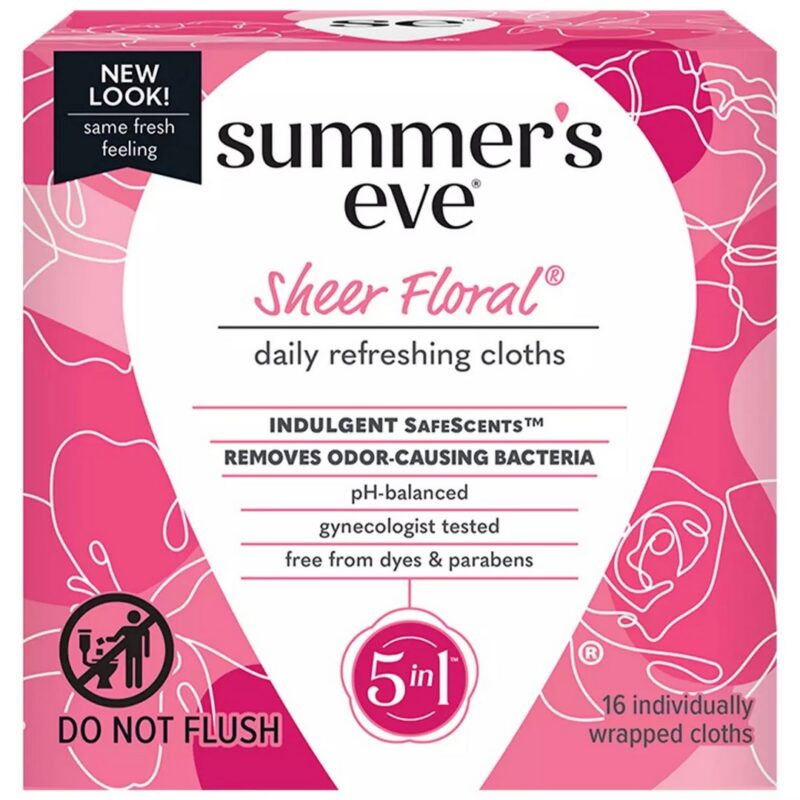 SUMMER'S EVE LINGETTES NETTOYANTES SHEER FLORAL 16U
