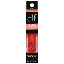 elf GLOW REVIVER LIP OIL INFUSED WITH APRICOT OIL CORAL FIXATION