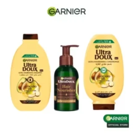 COFFRET GARNIER ROUTINE ULTRA DOUX AVOCAT : OIL SERUM + SHAMPOOING 200ML + APRÈS-SHAMPOOING 200ML