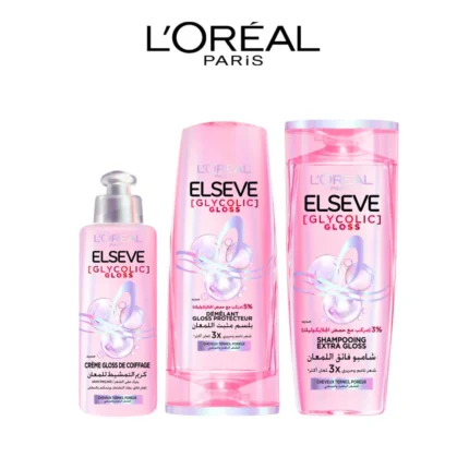 PACK ROUTINE ELSEVE GLYCOLIC GLOSS : Creme + Shampooing 200ml + Après-Shampooing 200ml