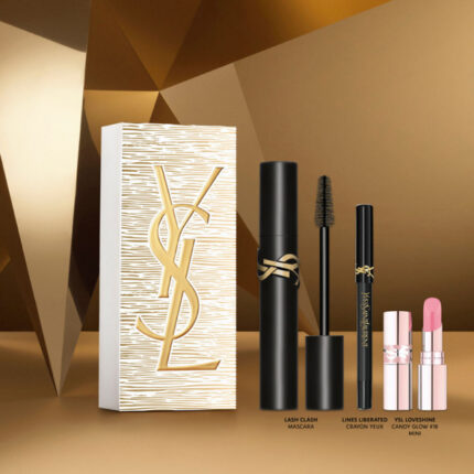 Yves Saint Laurent Coffret Mascara Lash Clash , Crayon Yeux et Baume à Lèvres