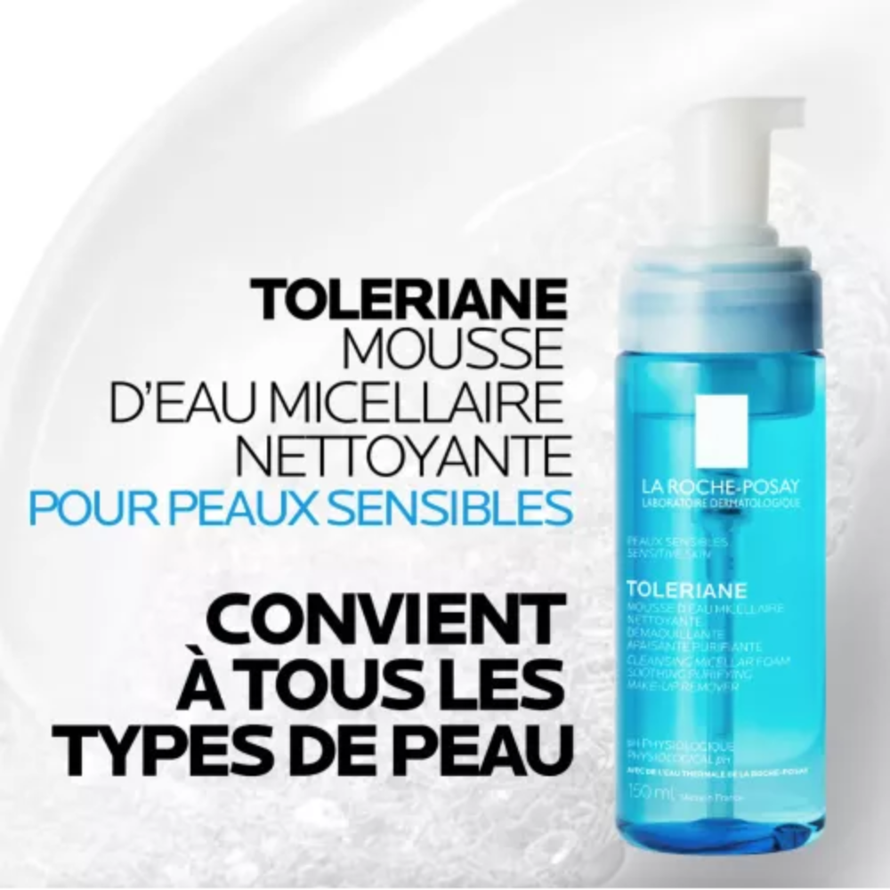 toleriane-mousse-d-eau-micellaire-150-ml La Roche-Posay Toleriane Mousse Micellaire 150ml Peaux Sensibles