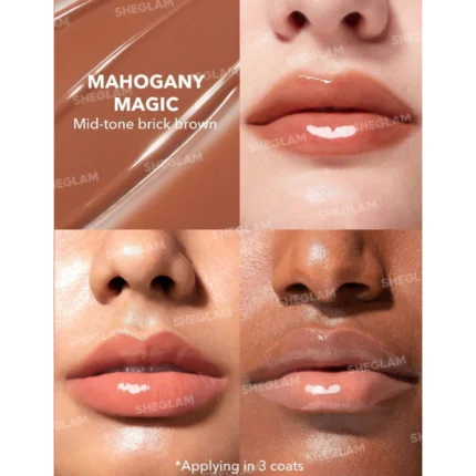 sheglam pout perfect shine lip plumper mahogany magic
