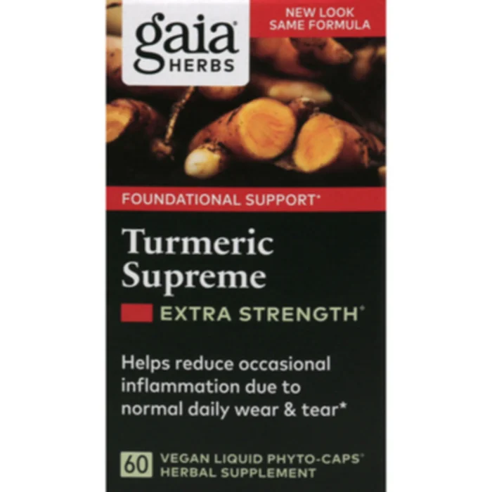 GAIA TURMERIC SUPREMA 60 VEGAN LIQUID PHYTO CAPS HERBAL SUPPLEMENT – Image 2