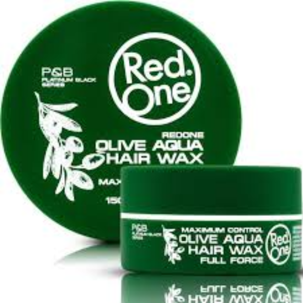 red one olive aqua hair wax