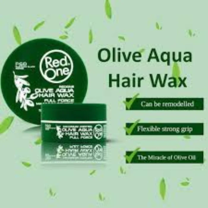 red one olive aqua hair wax